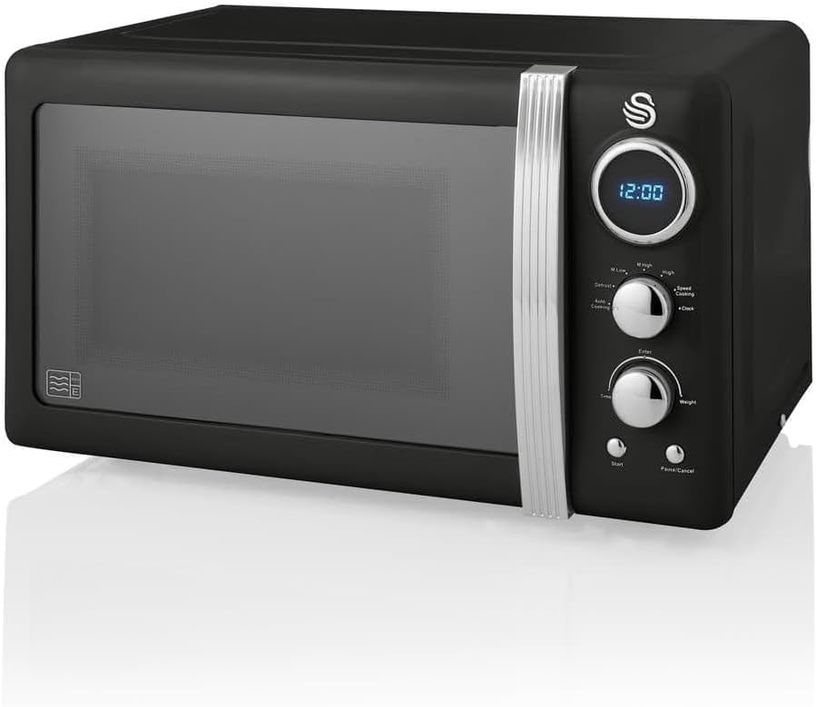 20L Digital Microwave 800W, 5 Power Levels, Defrost, Timer & Glass