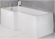 White Left Hand Square Shower Bath 1500x850mm Modern Acrylic
