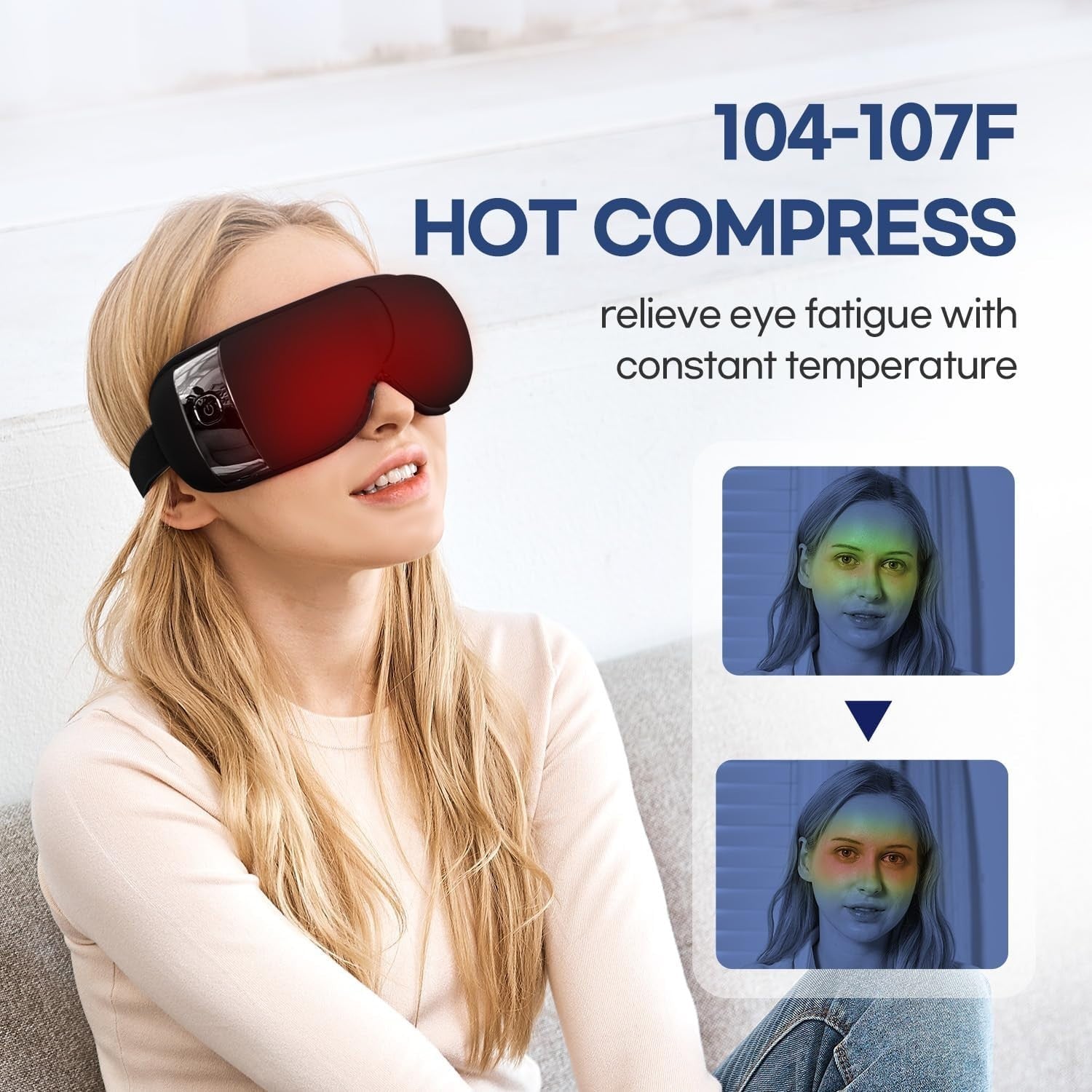 Heated Eye Massager Bluetooth Air Pressure Sleep & Dry Eye Relief
