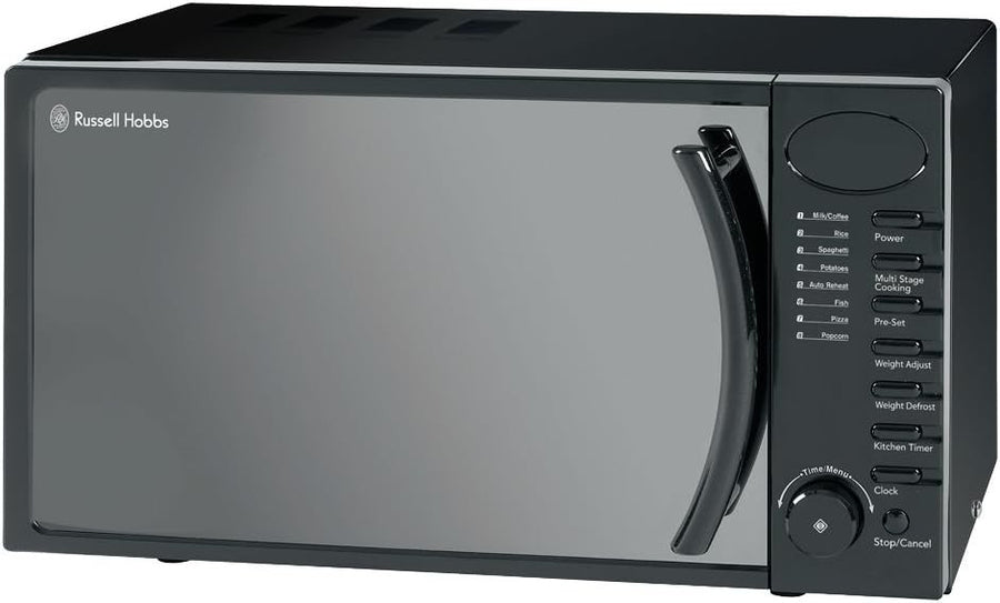 Black 17L Digital Microwave 700W 5 Power Levels Auto Menus
