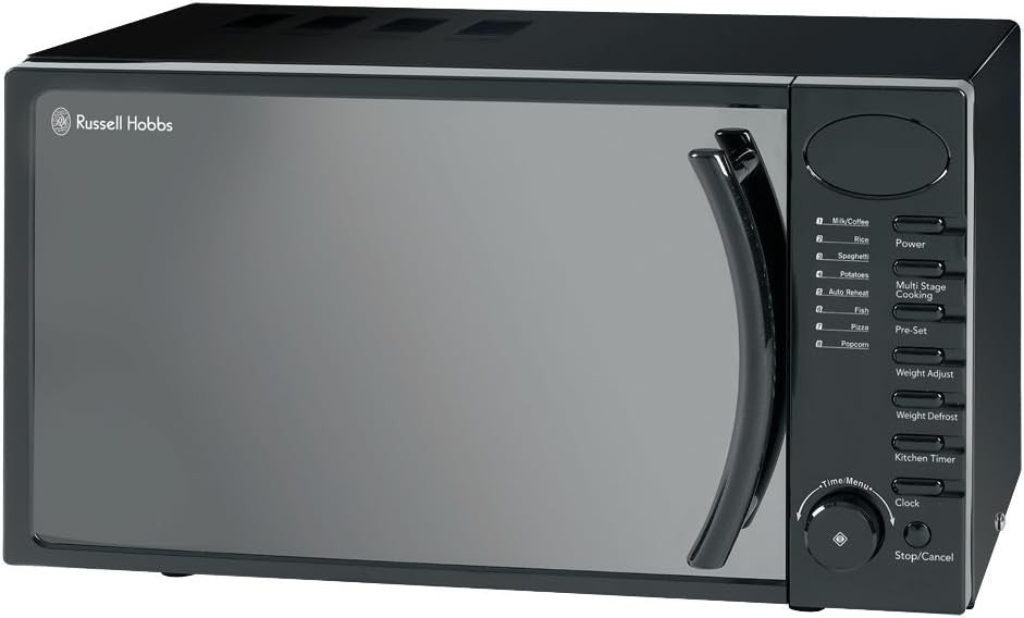 Black 17L Digital Microwave 700W 5 Power Levels Auto Menus