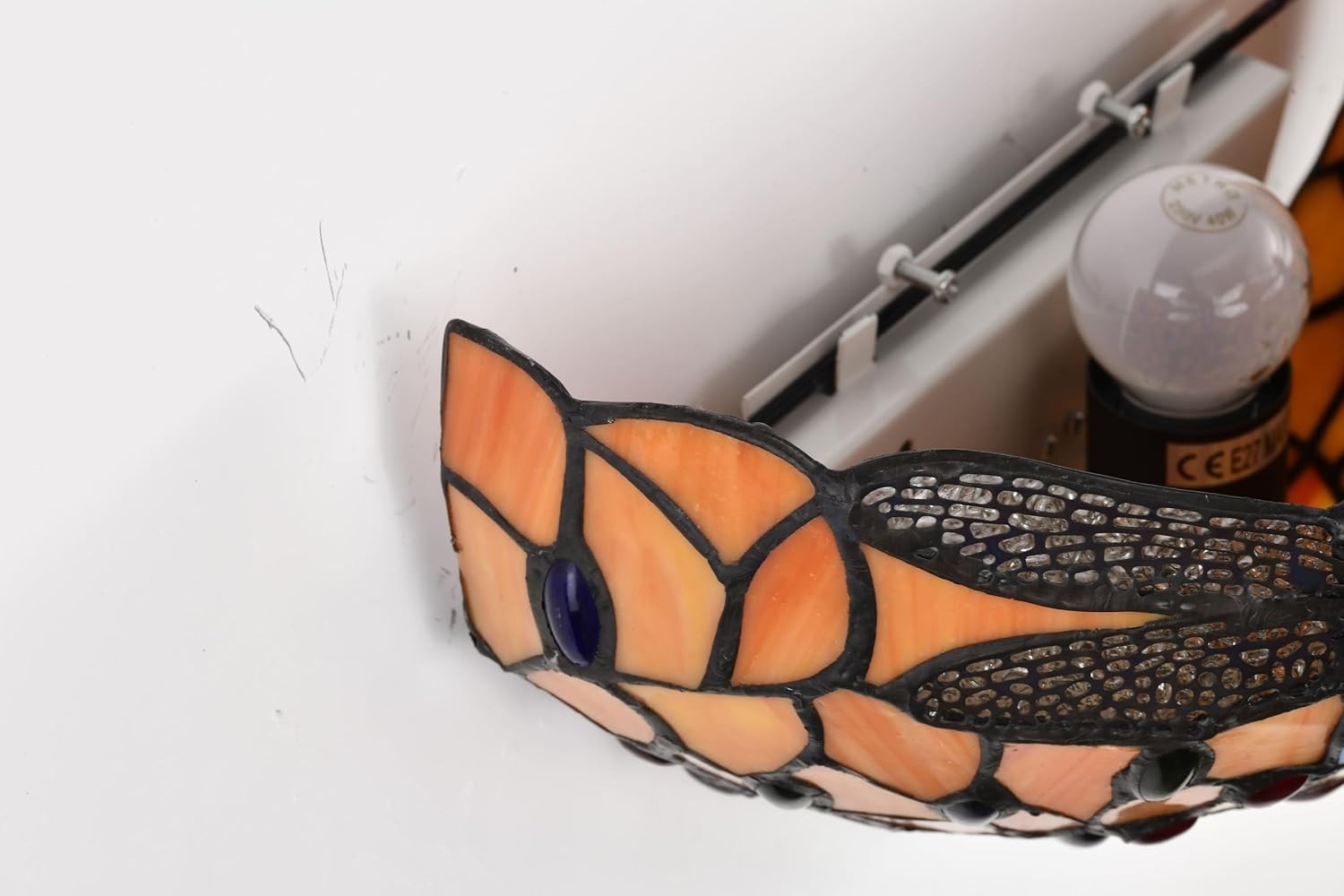 Tiffany Style Wall Light Stained Glass Sconce Vintage 7x13” Bedroom Lounge