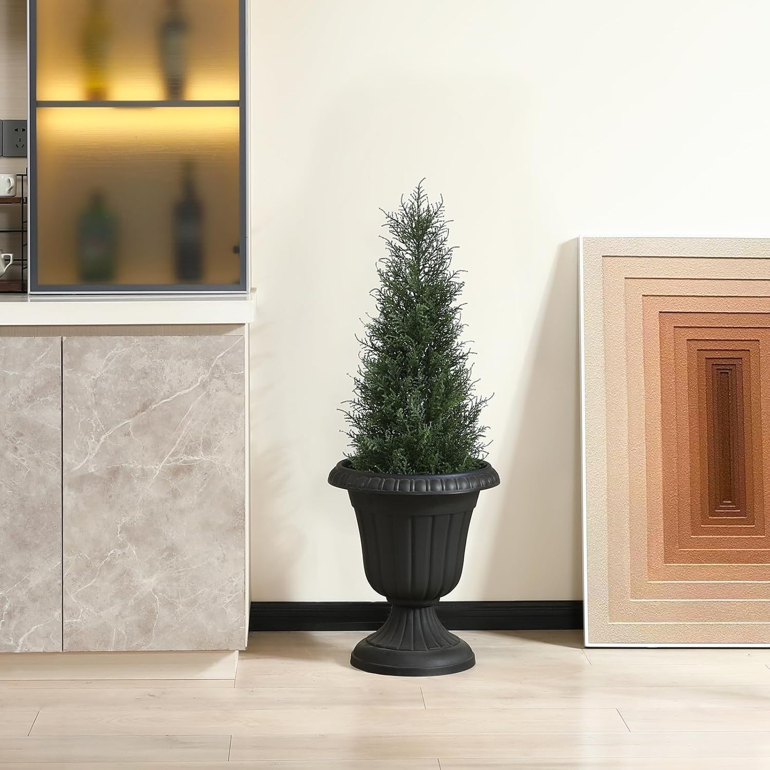 90cm Artificial Cypress Tree in Nursery Pot UV Resistant Outdoor Indoor Decor
