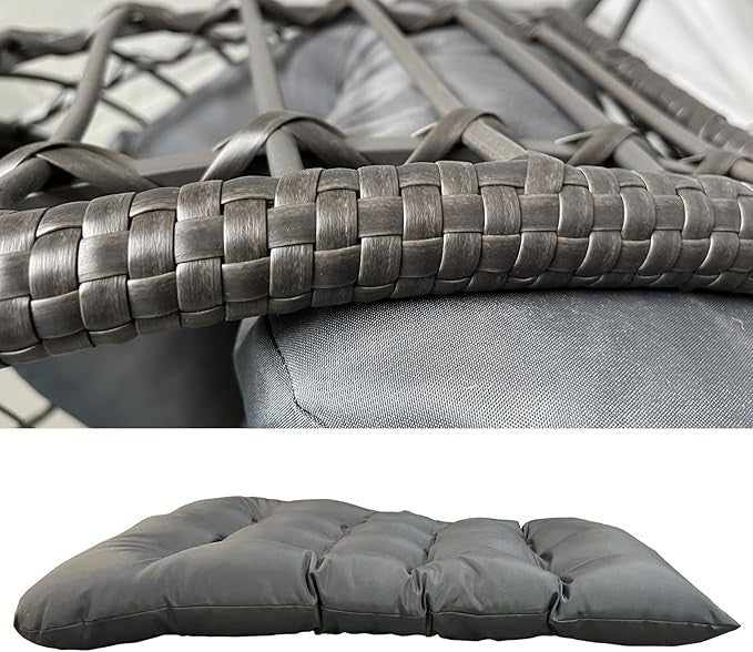 Luxury Rattan Egg Chair with Stand – Teardrop Cocoon Seat, Cushions, 180kg