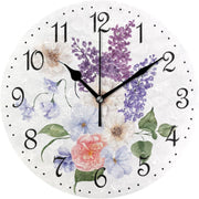25cm Floral Wall Clock – Silent Non-Ticking Spring Flower Decorative Home Decor