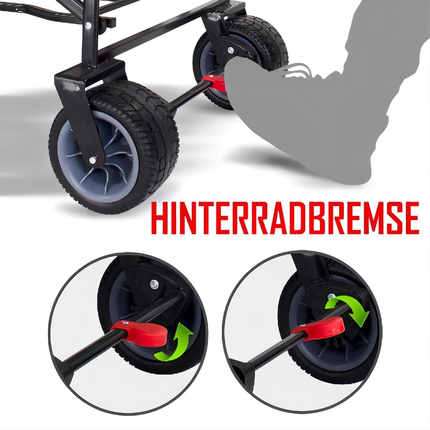 Collapsible Garden Wagon Cart 265lb Capacity All-Terrain Folding Utility Trolley