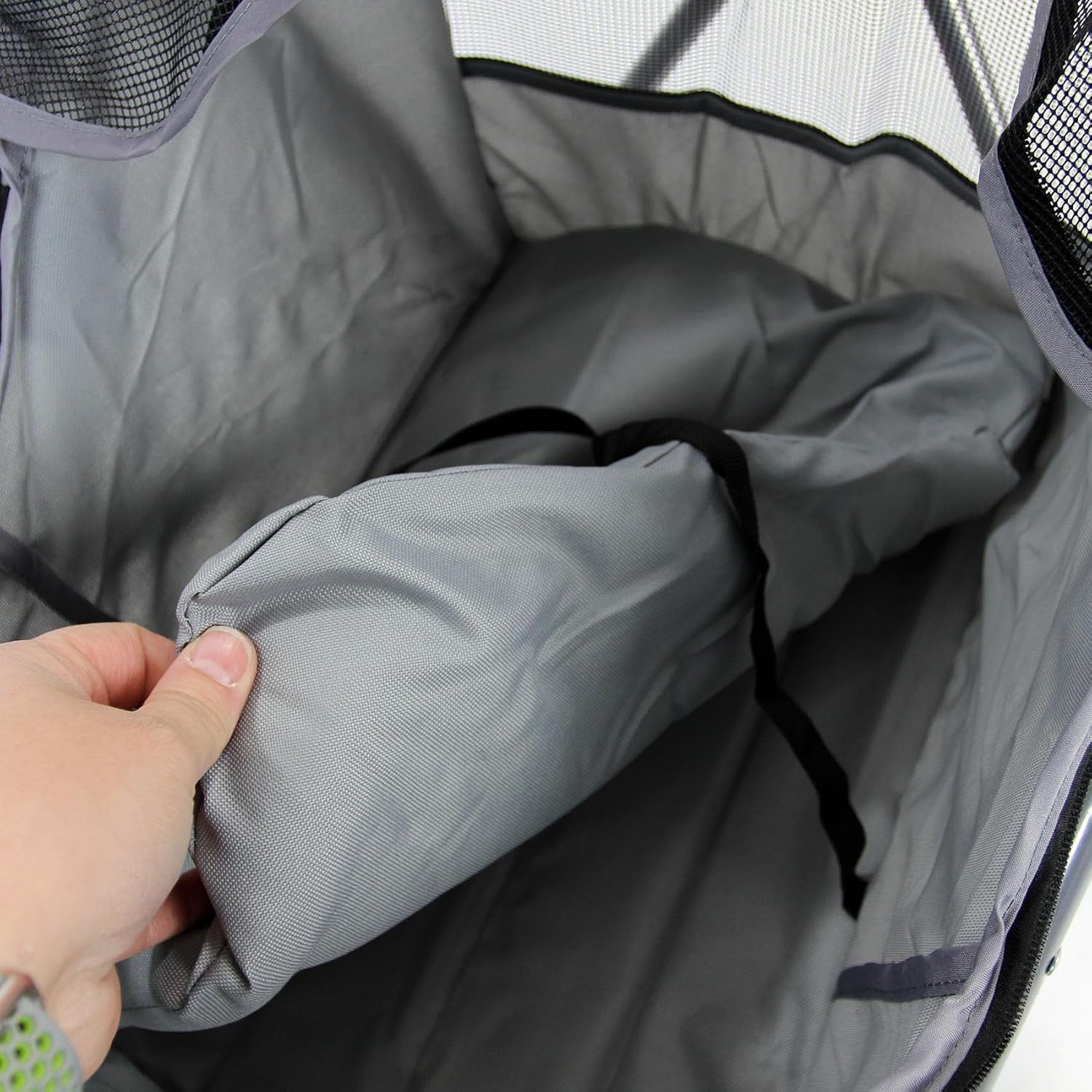 Pet Travel Stroller Dog Cat Pushchair Waterproof Foldable 4 Wheel Grey
