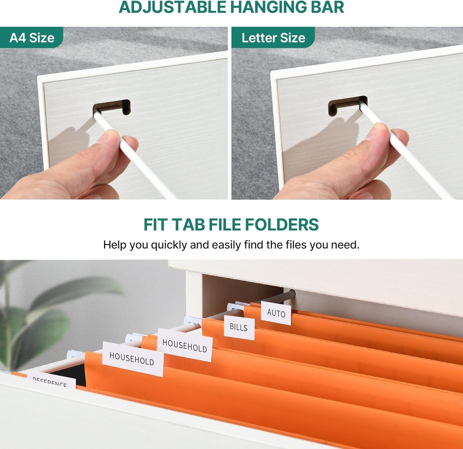 White 3-Drawer Lockable File Cabinet 40×40×101cm A4 Vertical Storage