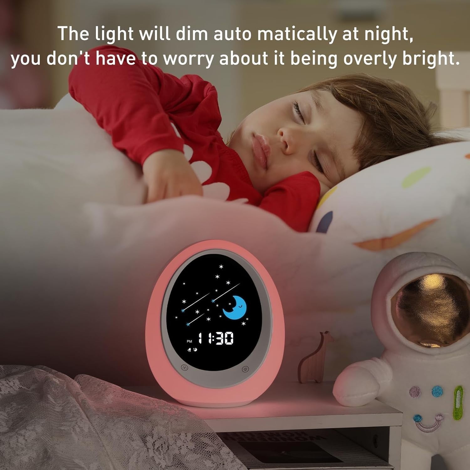 Kids Sleep Training Alarm Clock Night Light & Sound Machine