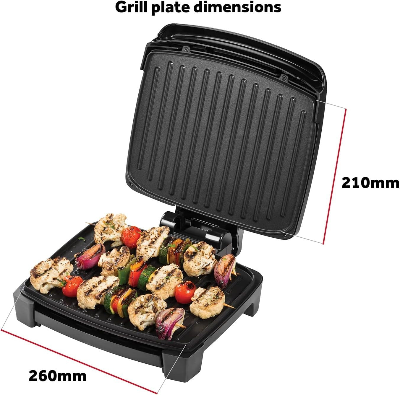 Medium Electric Grill Removable Plates Dishwasher Safe Energy Saving