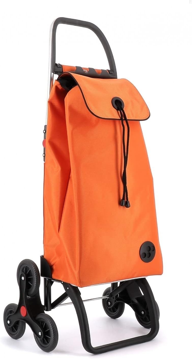6 Wheel Stair Climber Foldable Shopping Trolley Lightweight Aluminium Orange