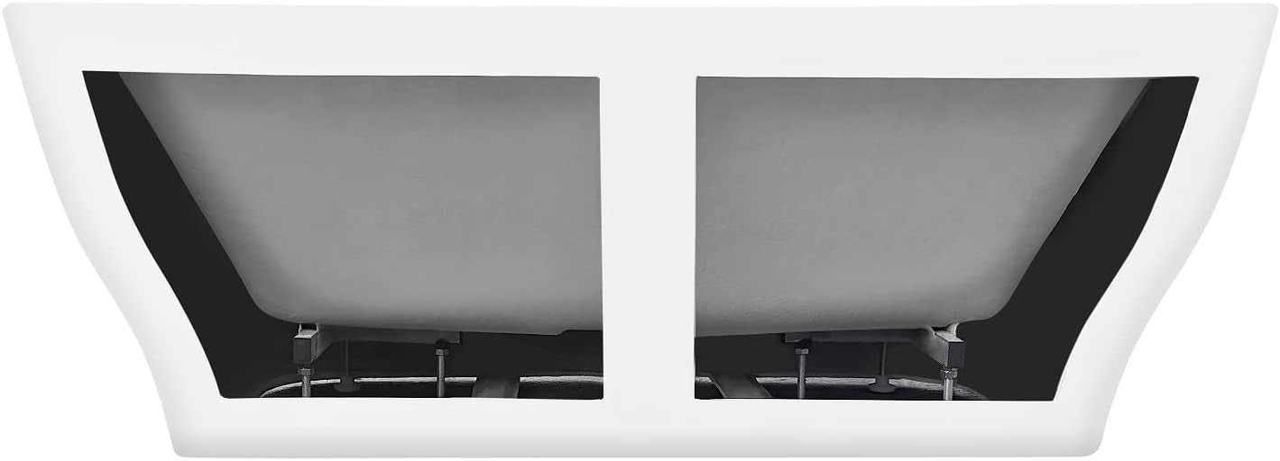 1650x780mm Freestanding Double Ended Back-to-Wall Bath White Acrylic Oval