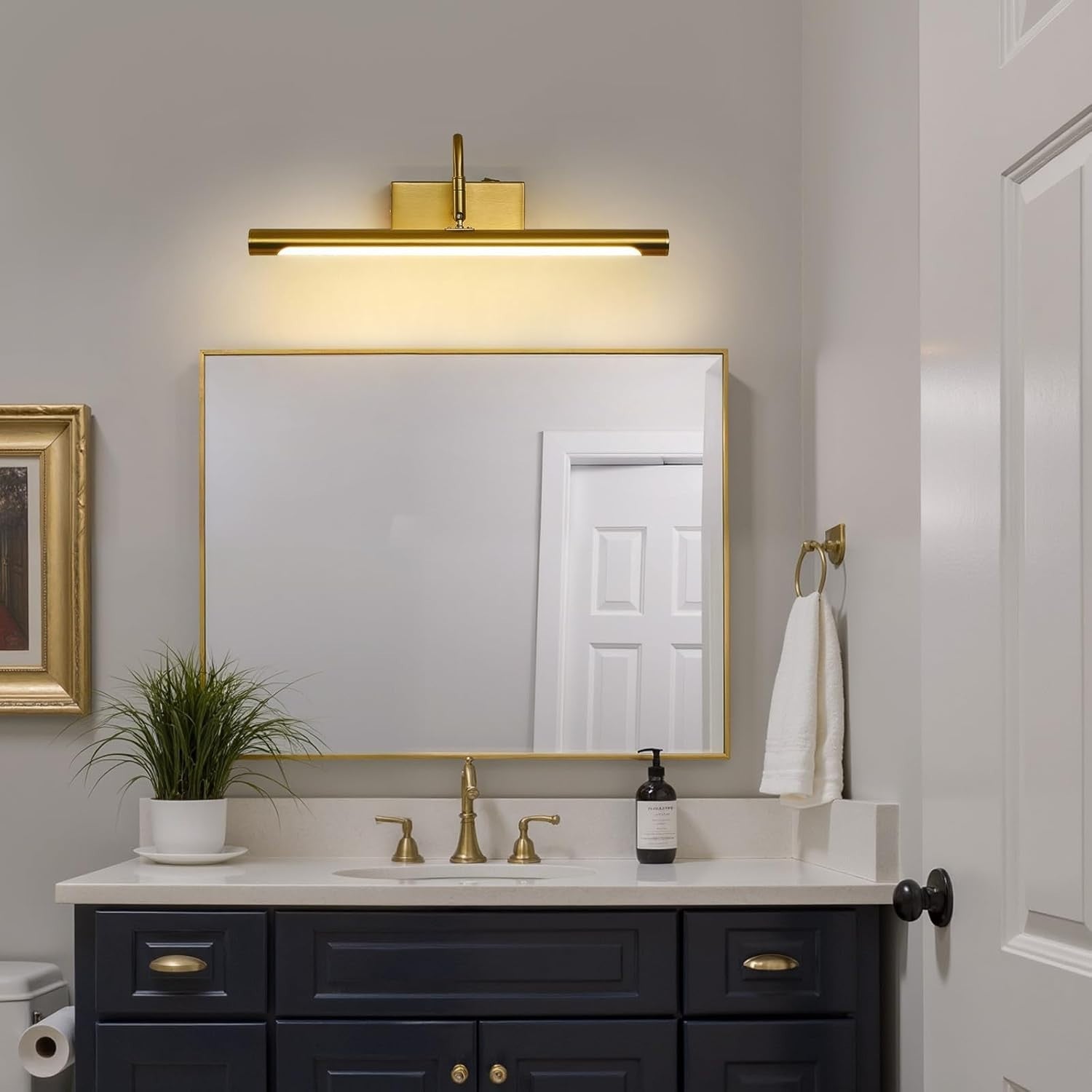 Adjustable Gold LED Picture Light 40cm | 8W Energy-Saving Wall Lamp for Art
