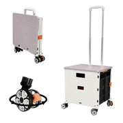50L Heavy Duty Folding Trolley Cart 60KG with Telescopic Handle & Wheels