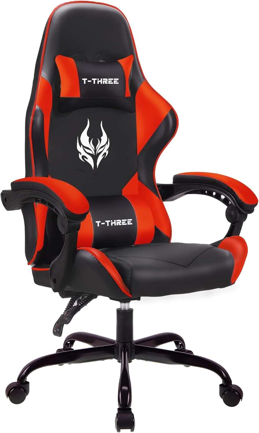 Ergonomic Gaming Chair High Back Swivel Office Desk 150kg Red