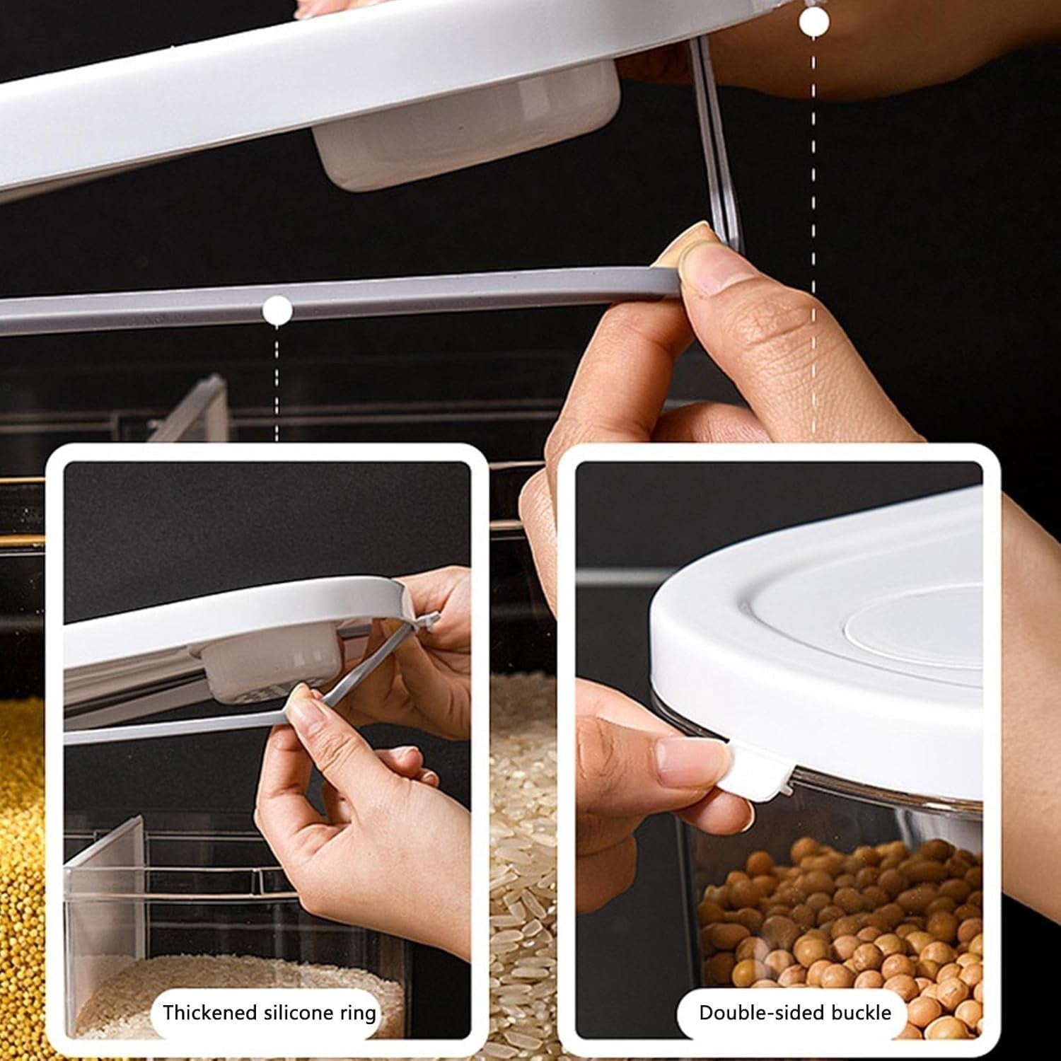 Wall Mounted 20KG Rice Dispenser 5 Grid Airtight