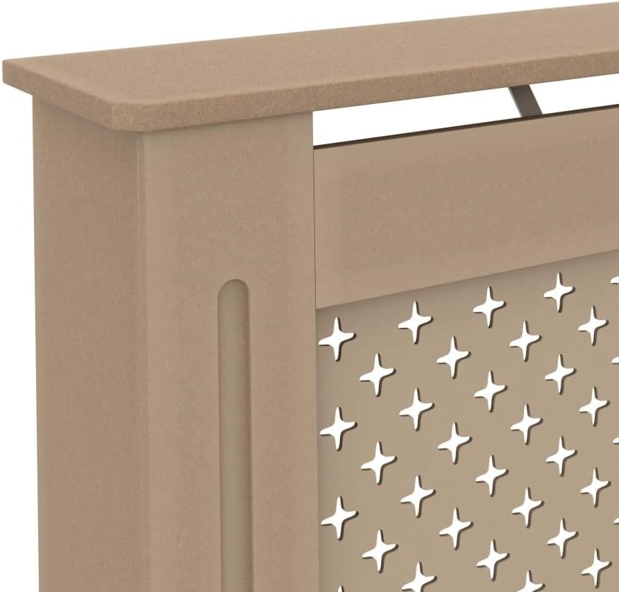 Modern Radiator Cover Cabinet 152x19x81cm MDF Wooden Heater Enclosure Brown