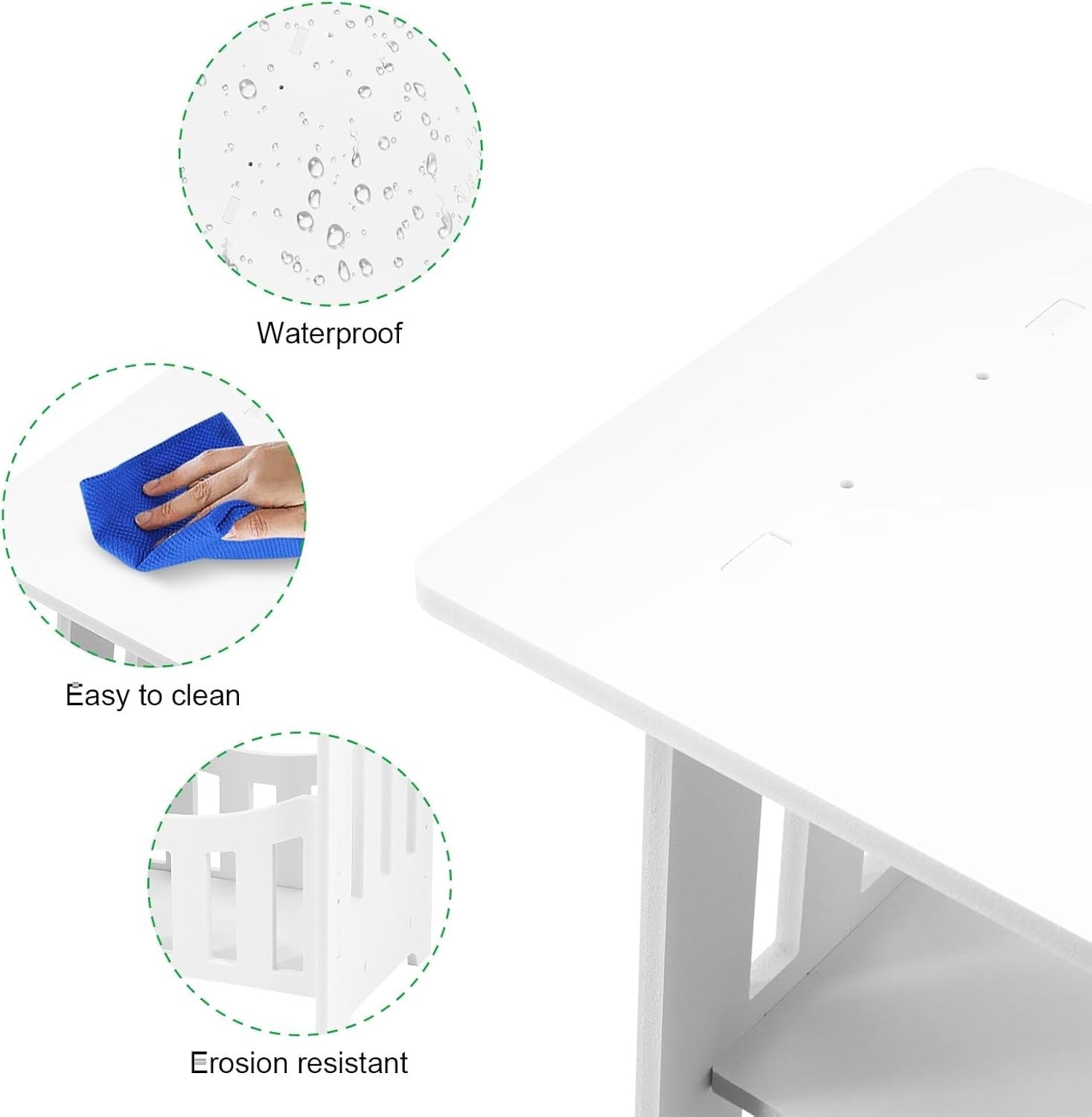 White 2-Tier Side Table | Mini Bedside & Sofa Table w/ Storage Cabinet