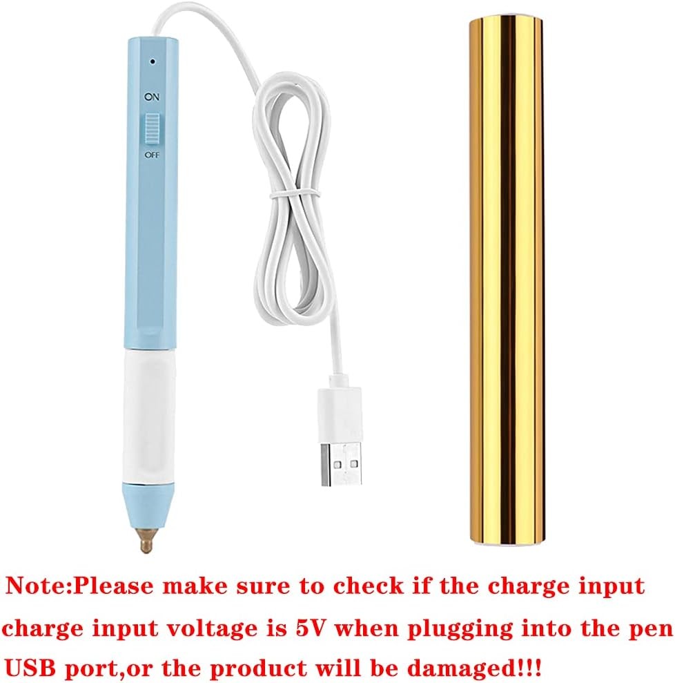 USB Heat Foil Pen Gold Foil Roll Set 2.5mm Tip for Card Making Crafts