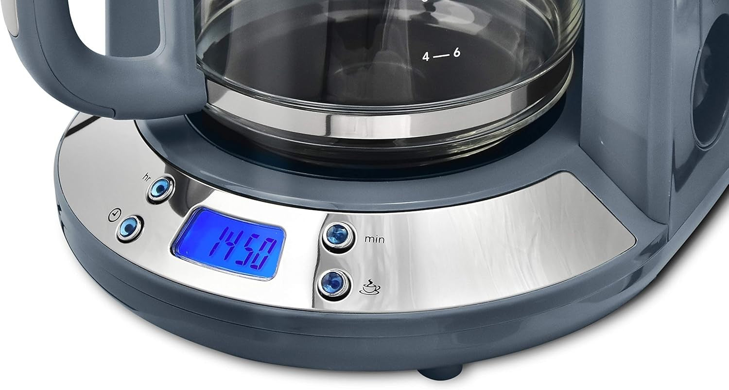 Programmable Drip Coffee Maker 1.25L Glass Jug Timer 1100W Keep Warm Function