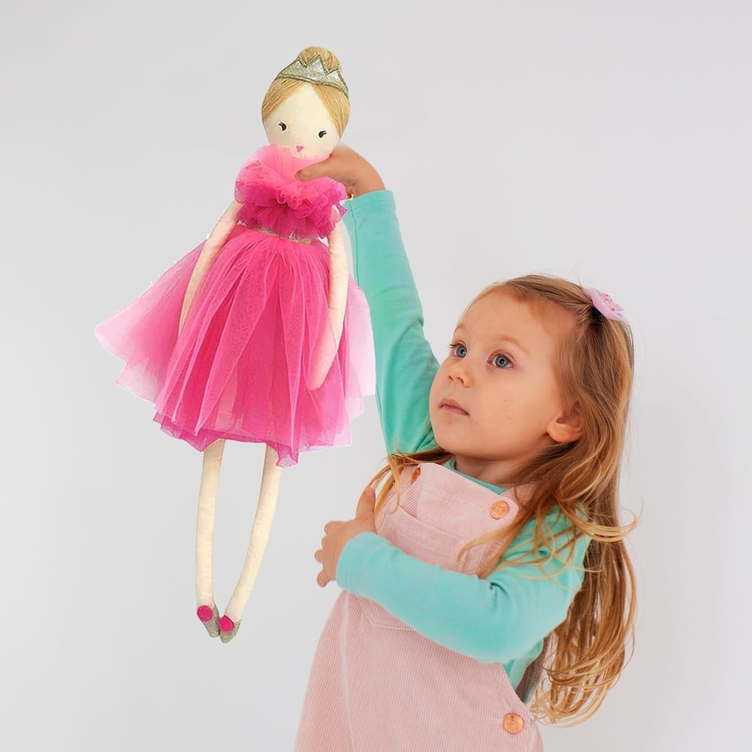 22” Plush Princess Doll Soft Tulle Dress Crown Cute Gift