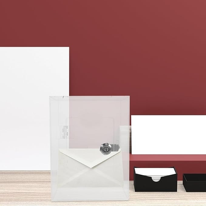 Lockable Acrylic Donation Suggestion Box – Transparent, Secure, 15x20x12cm
