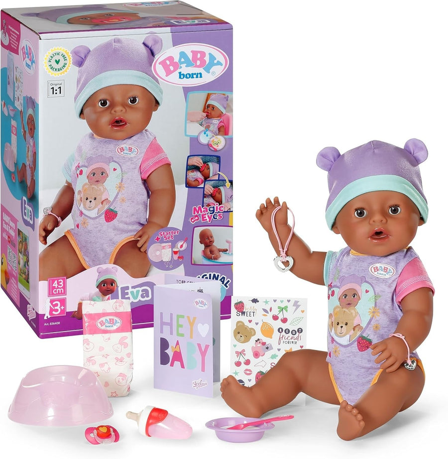 17” Interactive Baby Doll 10 Functions Bathable Potty Feeding Set
