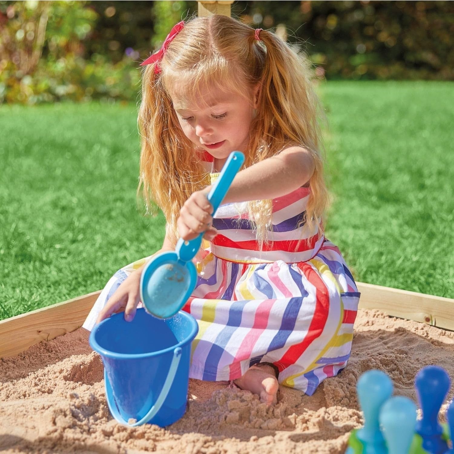 Large Wooden Kids Playhouse Tower Outdoor w Veranda Sandpit Ladder