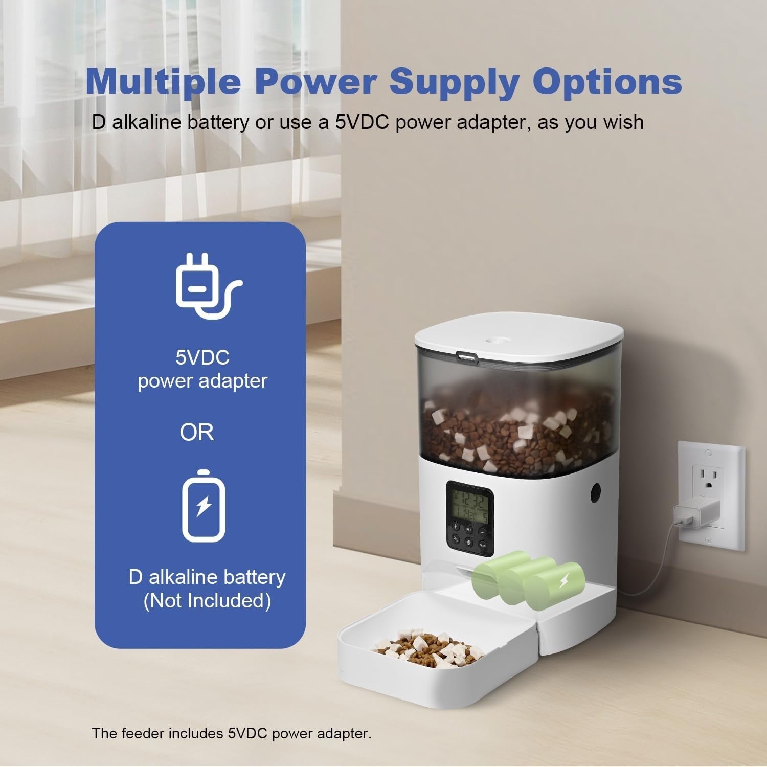 4L Automatic Pet Feeder Timed Food Dispenser 8 Meals Voice Recorder