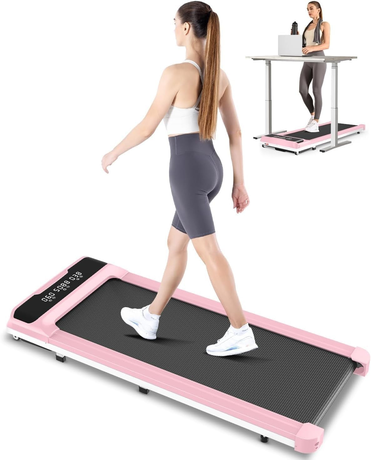 Walking Pad Treadmill 2.5HP Under Desk Incline Quiet 10km/h Compact Fitness