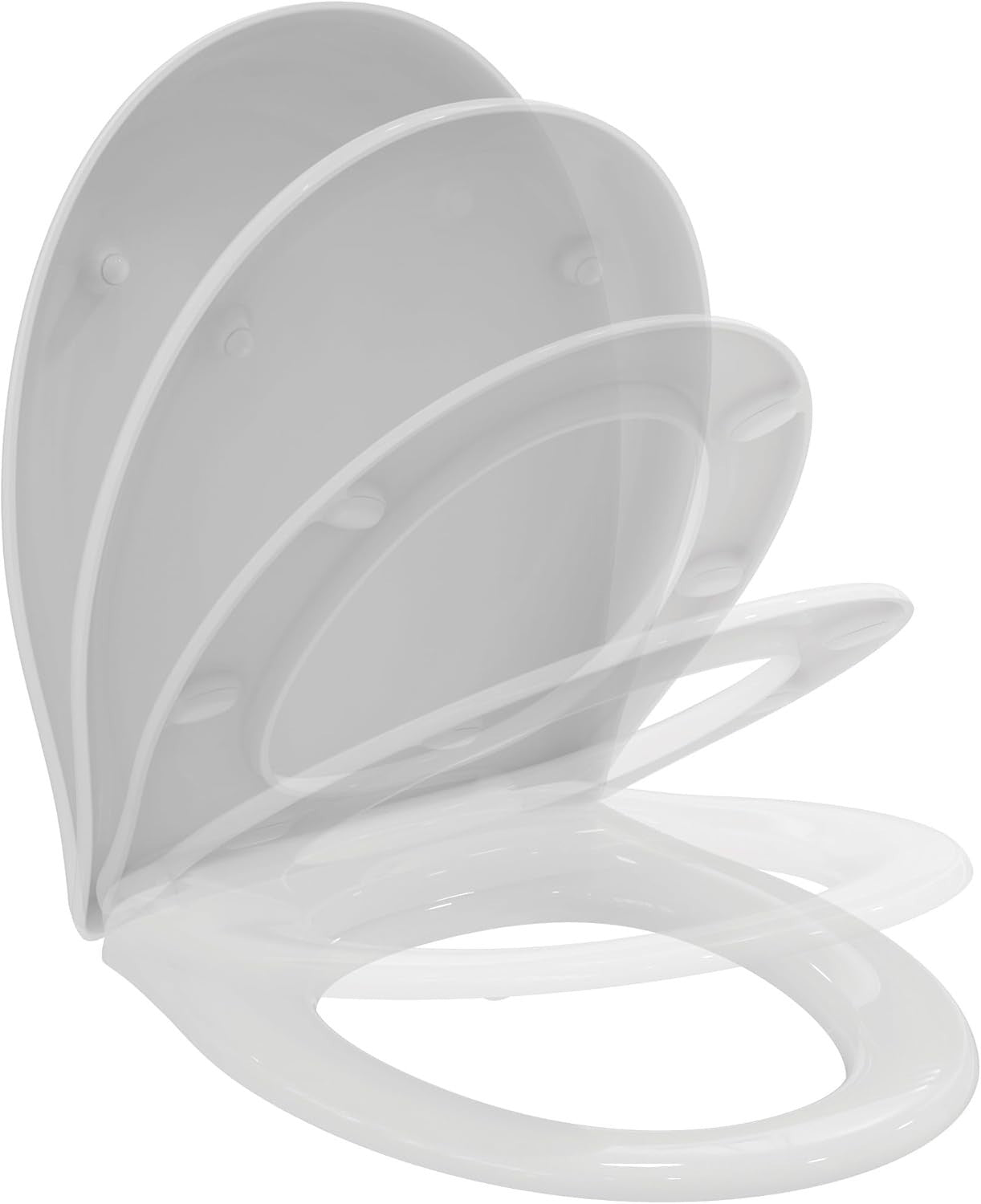 Round Soft Close Toilet Seat White Gloss Wrapover Scratch-Resistant Duroplast