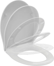 Round Soft Close Toilet Seat White Gloss Wrapover Scratch-Resistant Duroplast