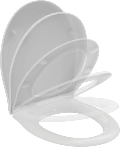 Round Soft Close Toilet Seat White Gloss Wrapover Scratch-Resistant Duroplast