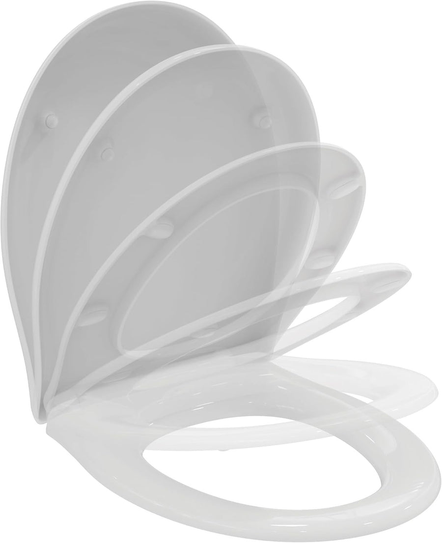 Round Soft Close Toilet Seat White Gloss Wrapover Scratch-Resistant Duroplast