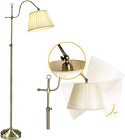 Tripod Floor Lamp Fabric Shade Modern Standing Reading Light E27 Foot Switch