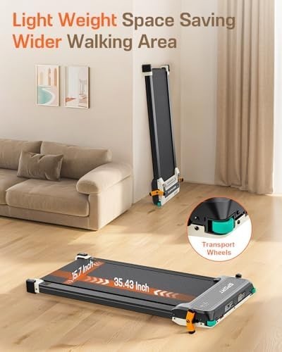Under Desk Incline Treadmill w/ LED, Remote & Foot Massage Mode
