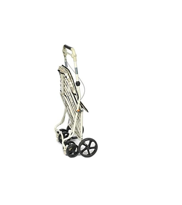 Shopping Trolley with Seat 25 Stone Swivel Wheels Fully Assembled Black
