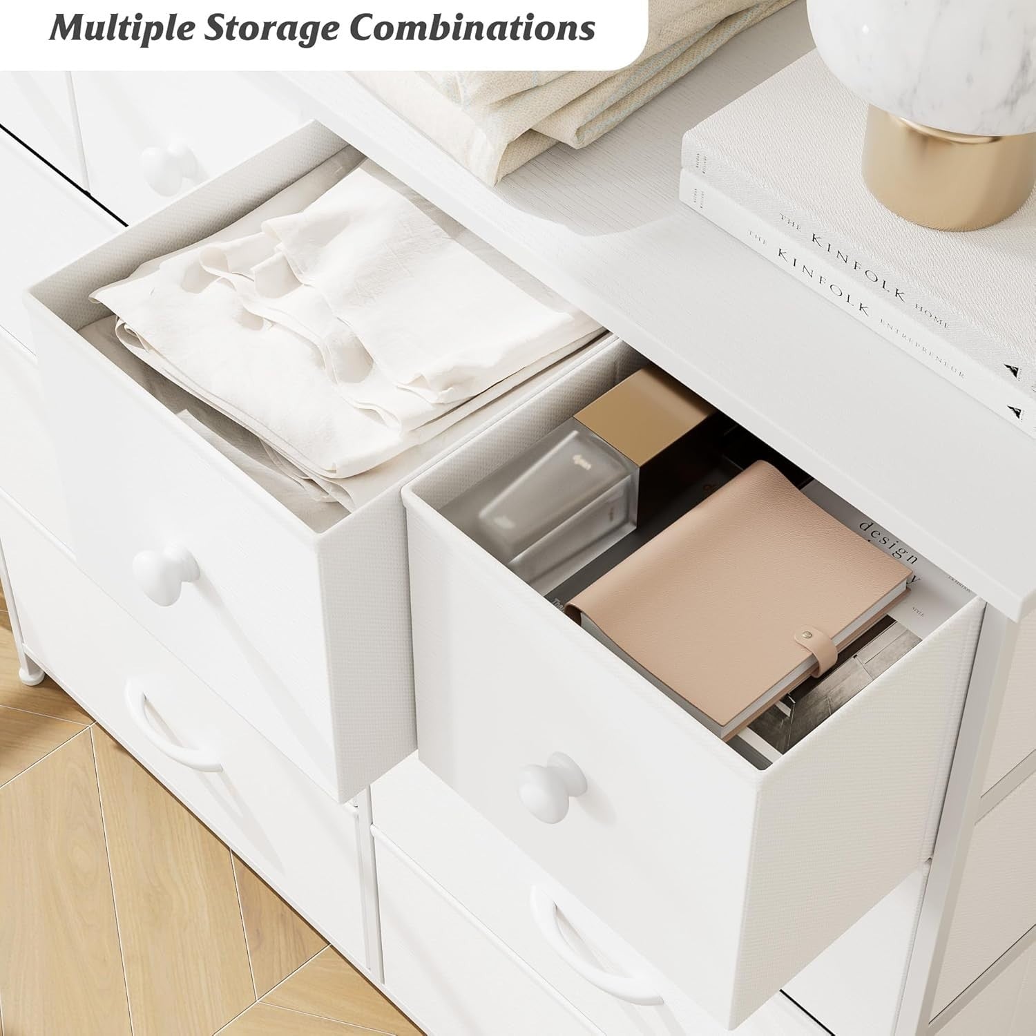 Tall White 10 Drawer Dresser Storage Chest for Bedroom Closet Nursery