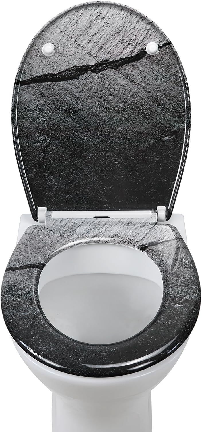 Soft Close Toilet Seat Duroplast Quick Release Top Fix Colorful Patterns 45x37cm