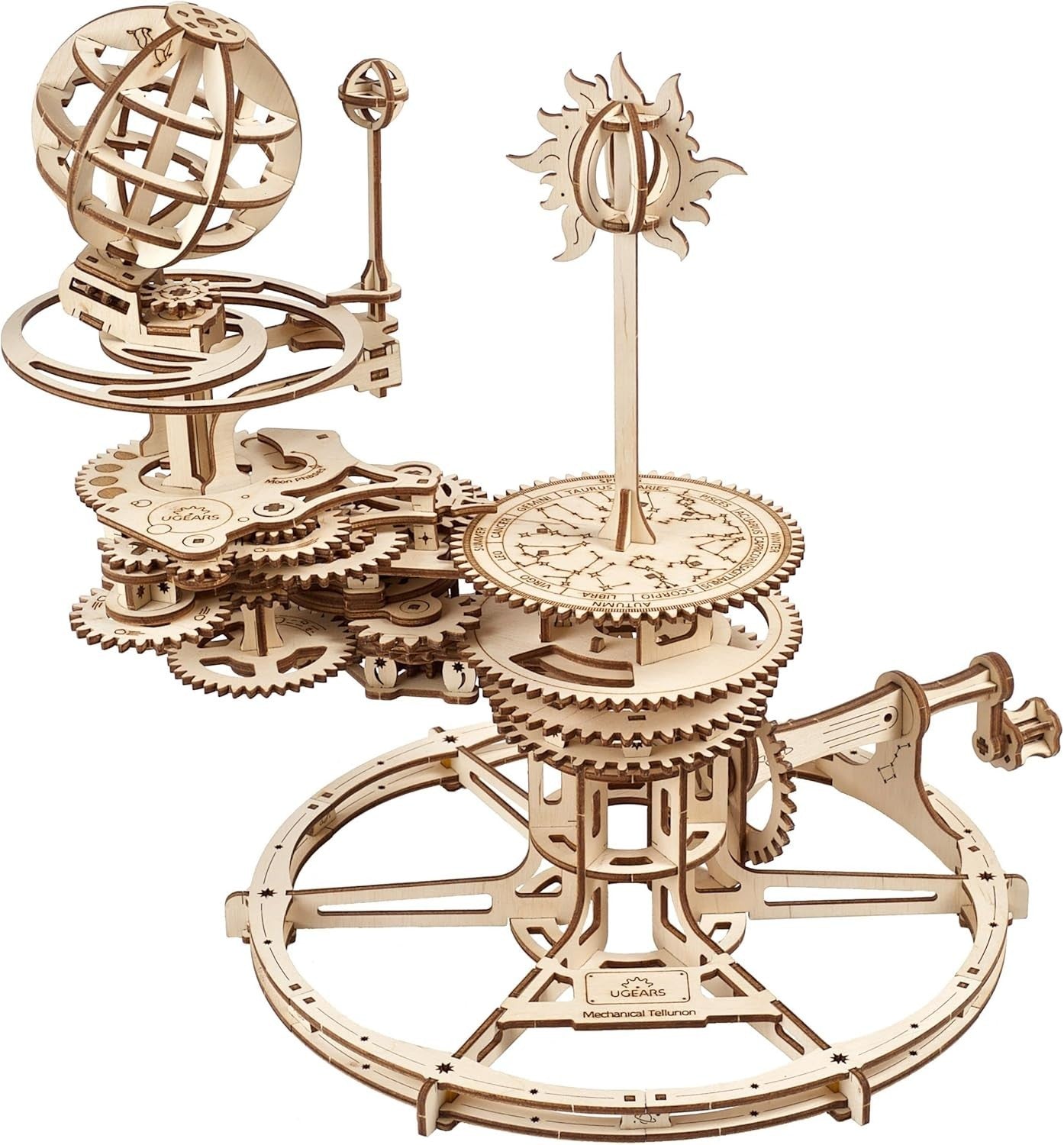 3D Wooden Solar System Puzzle Model Kit – Mechanical Gears, Educational