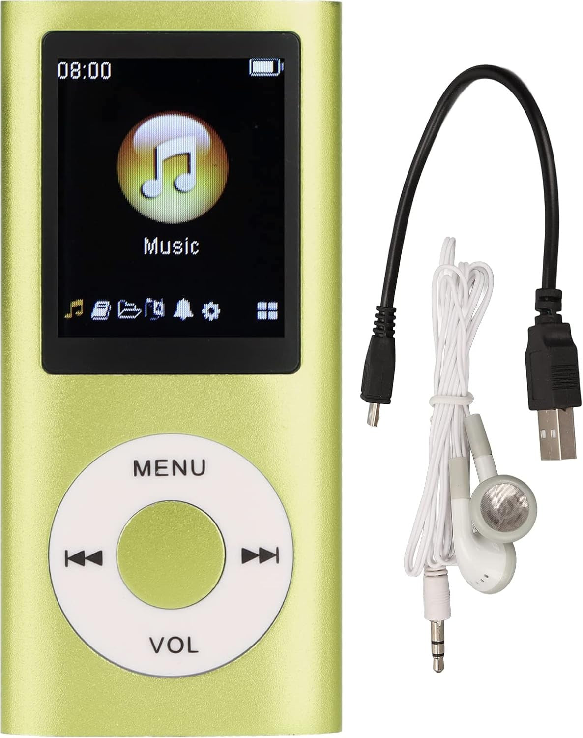 Portable Slim MP3 Player 1.8" LCD Lossless Music Player 64GB Green