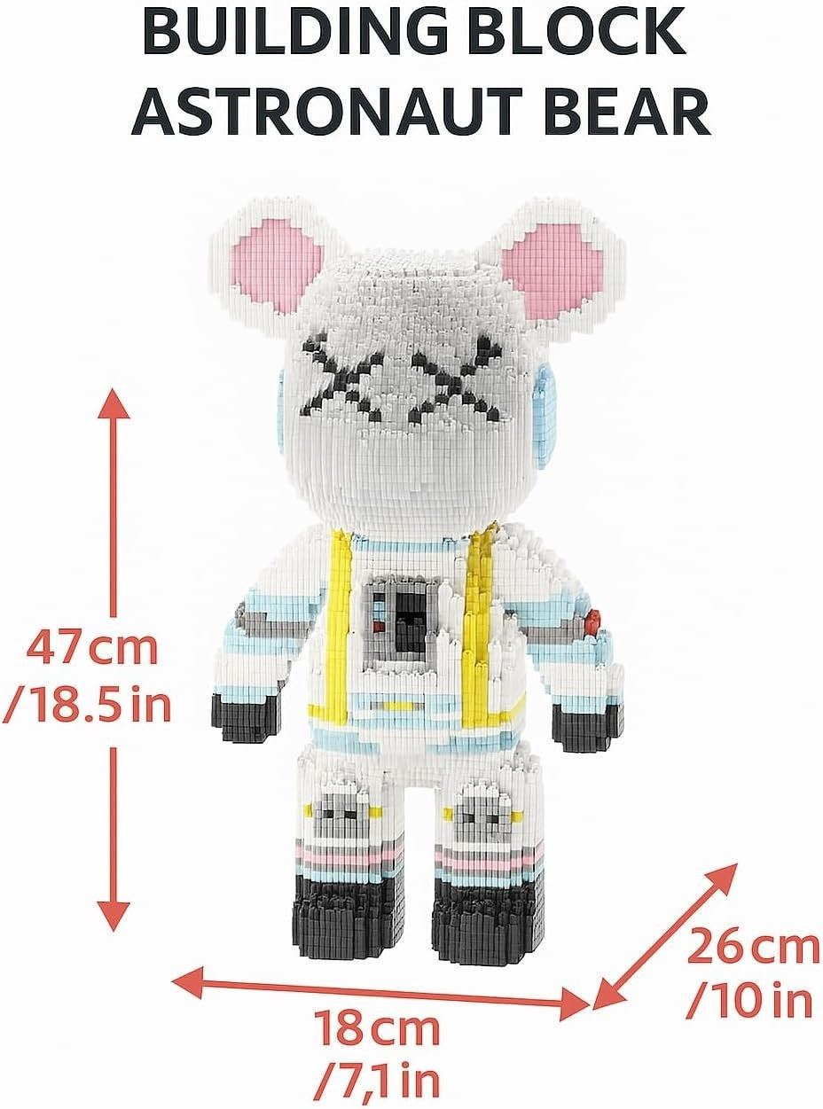 Astronaut Bear Building Blocks Toy 3688pcs 47cm Display Gift Set Kids