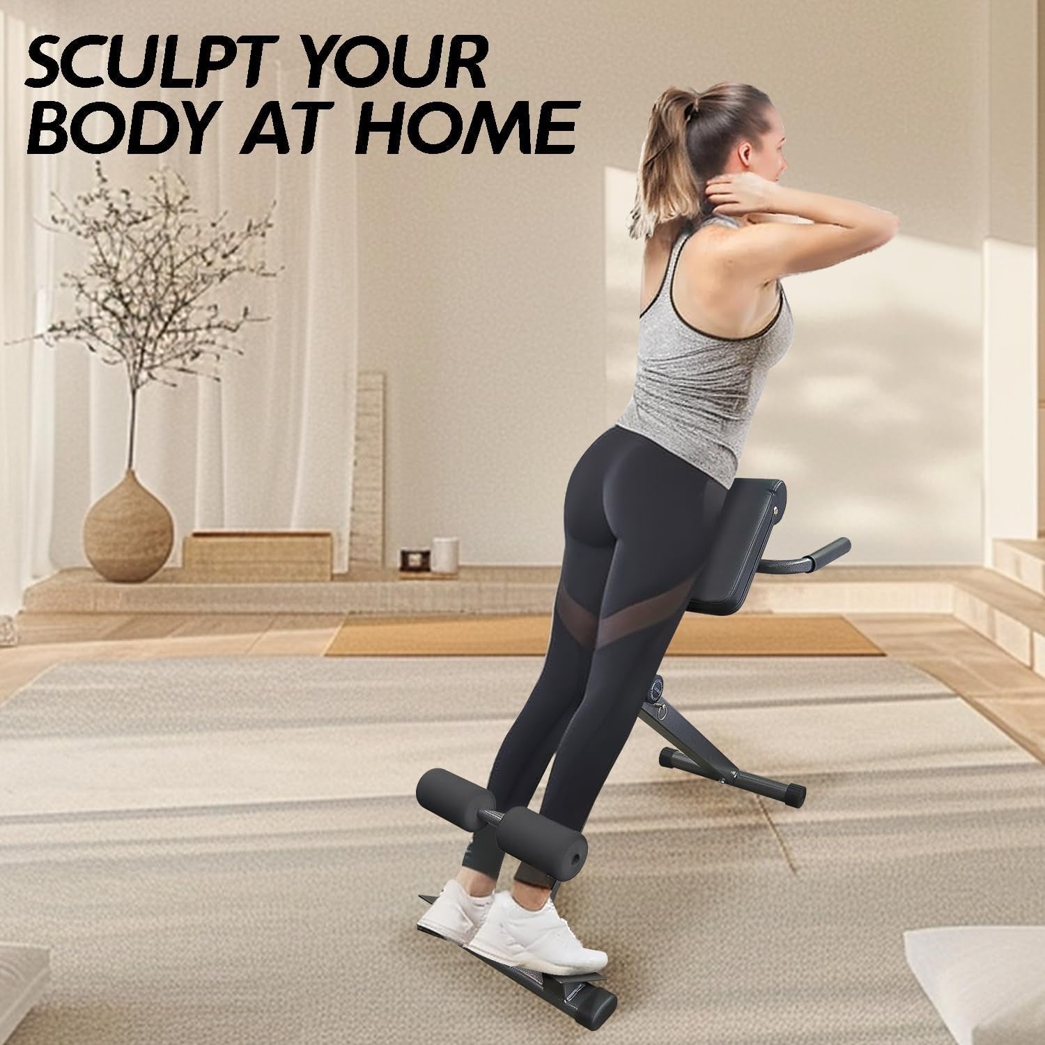 Foldable Hyperextension Roman Chair Adjustable Back Extension Home Gym