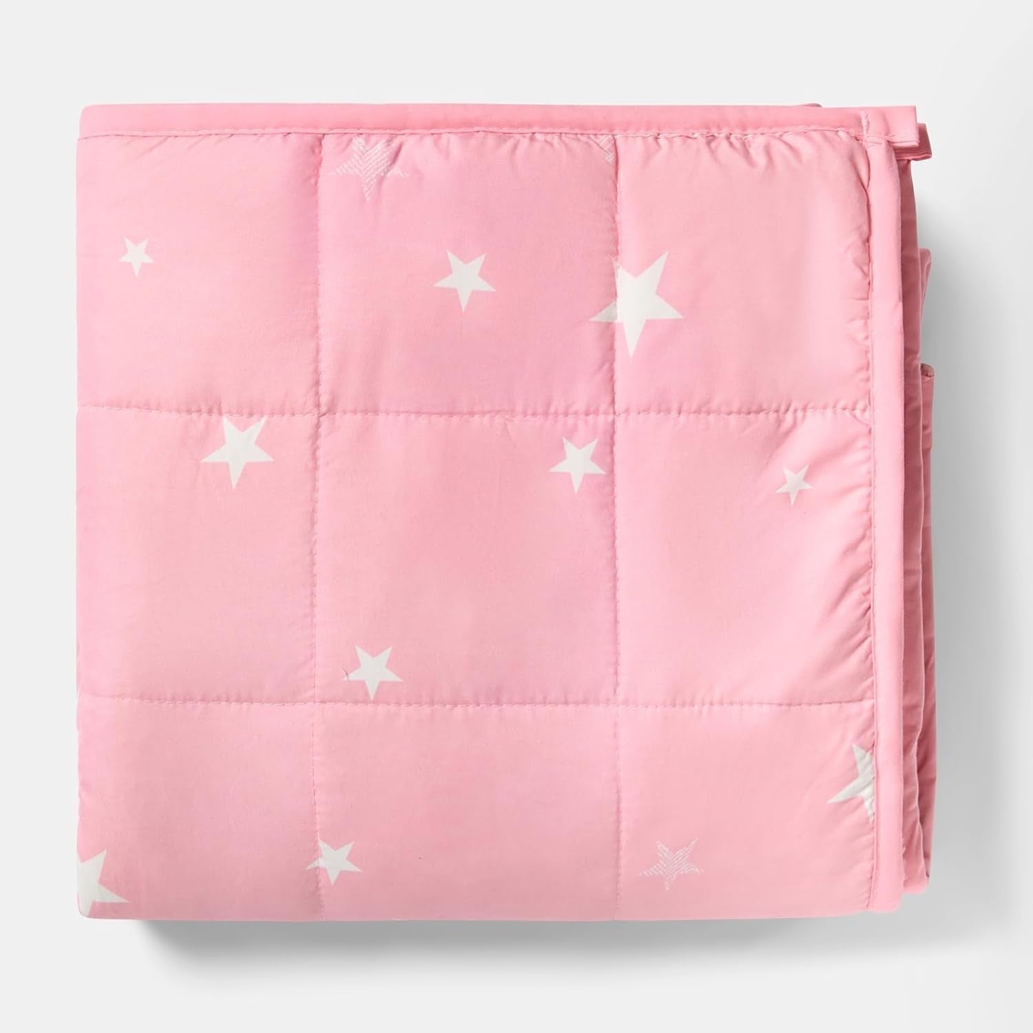 3kg Weighted Blanket, Blush Pink Star Teddy Fleece 100x150cm Calming Therapy