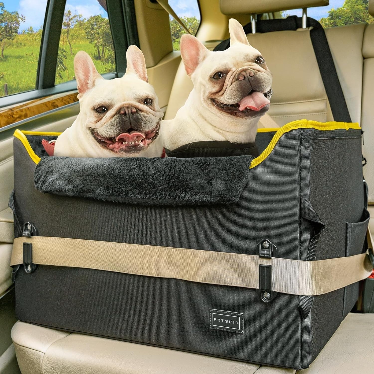 Dog Booster Car Seat Adjustable Height Waterproof Travel Bed 25lb