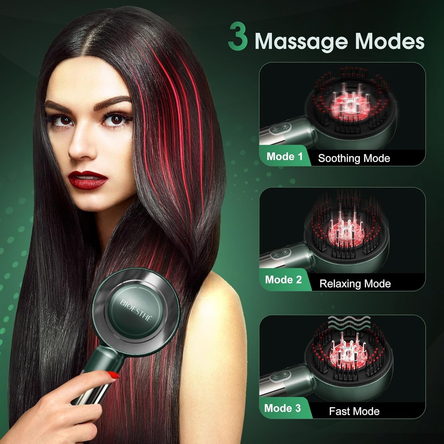 Electric Scalp Massager Brush Cordless Waterproof Hair Stress Relief Spa