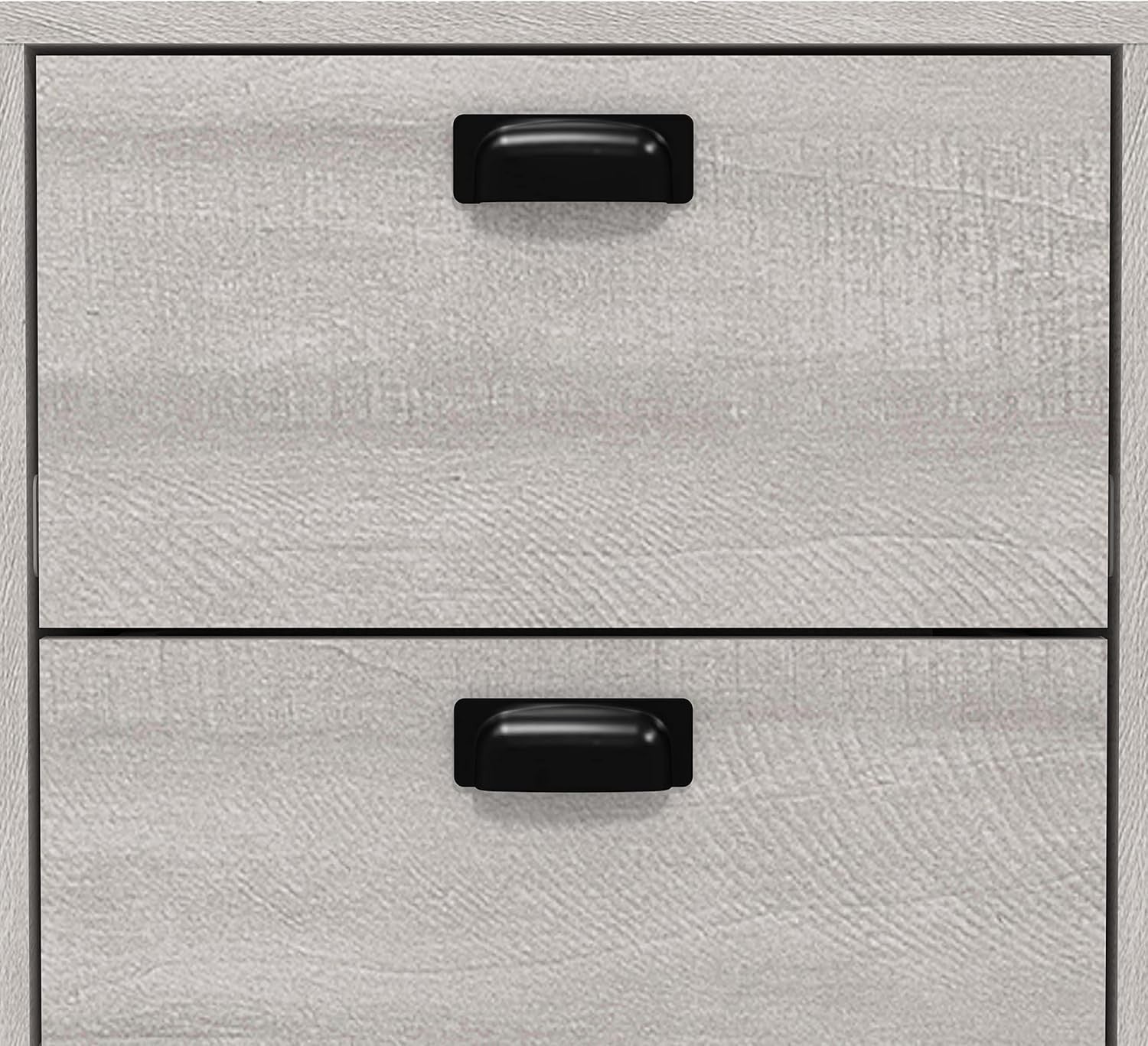 2 Drawer Bedside Table Dusty Grey Oak Storage Cabinet for Bedroom Hallway