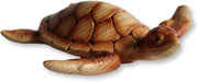Nautical Wood Effect Turtle Ornament 18cm • Coastal Sea Life Decor