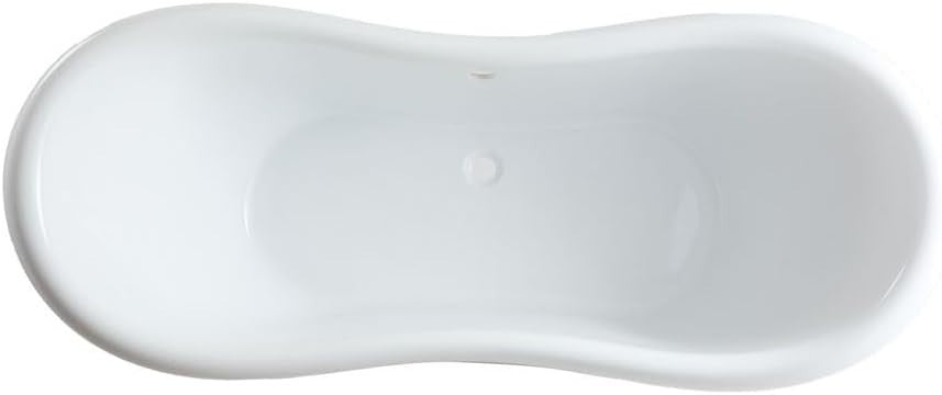 White Double Ended Freestanding Slipper Bath 1750x730mm Bronze Claw Feet