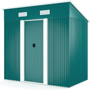 Lockable 4x6 FT Metal Garden Shed with Base Outdoor Storage & Roof